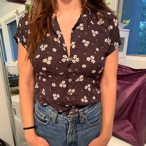 Button down crop top